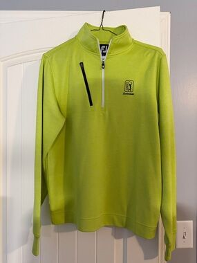 FootJoy Lime Green Quarter-Zip Performance Pullover